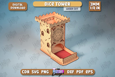 Dice Tower | Board Game | Dice Game | DND Geek Gift | Dice Accessories | CNC File SVG The T Store Design 