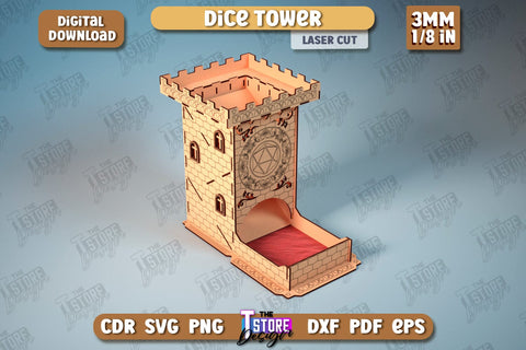 Dice Tower Bundle | Board Game| Dice Game | DND Geek Gift | Dice Accessories | CNC Files SVG The T Store Design 