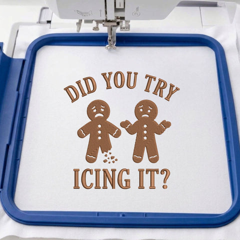 Did You Try Icing It Embroidery Design – Funny Gingerbread Men Christmas Baking Humor Machine Embroidery File Embroidery/Applique DESIGNS PatternFeed8 