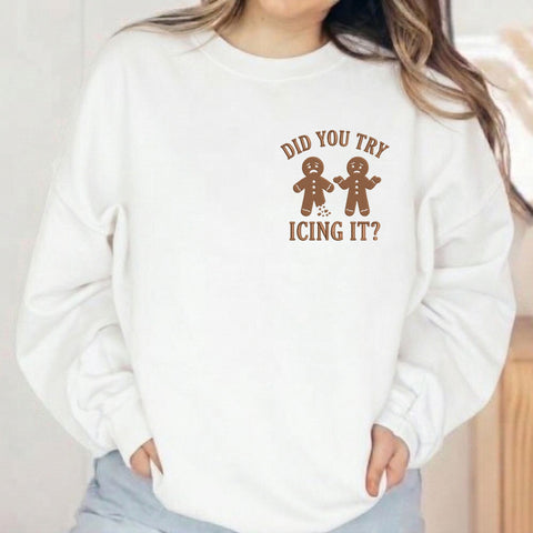 Did You Try Icing It Embroidery Design – Funny Gingerbread Men Christmas Baking Humor Machine Embroidery File Embroidery/Applique DESIGNS PatternFeed8 