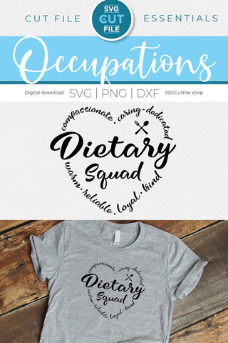 Dietary squad svg, dietary aide, dietitian SVG SVG Cut File 