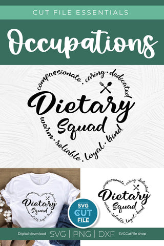 Dietary squad svg, dietary aide, dietitian SVG SVG Cut File 