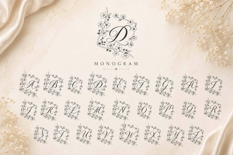 Difarina Sweet Monogram Font Prasetya Letter 