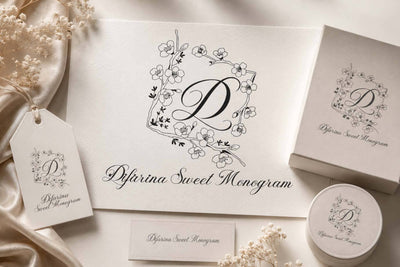 Difarina Sweet Monogram Font Prasetya Letter 
