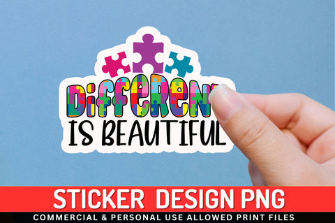 Different is beautiful Sticker Design Sublimation Regulrcrative 