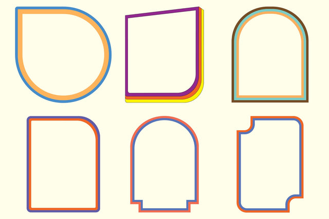 Digital Frames - Retro Elements - PSD Sublimation Karma Genie Graphics 