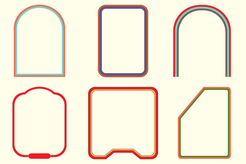 Digital Frames - Retro Elements - PSD Sublimation Karma Genie Graphics 