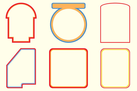 Digital Frames - Retro Elements - PSD Sublimation Karma Genie Graphics 