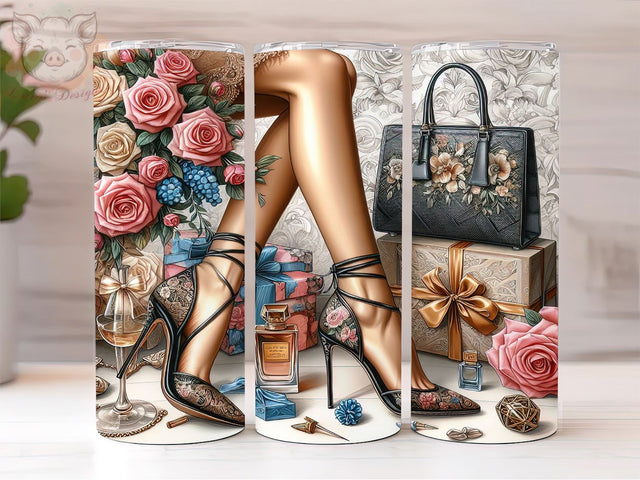 Digital Glam Legs 20oz Tumbler Png, Straight & Tapered Tumbler Png, Glam Girl Tumbler Png, Digital Download PNG Sublimation Lara' s Designs 
