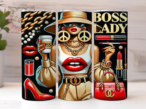 Digital Glam Tumbler, Boss Lady Tumbler, Glam Tumbler, 20oz Tumbler Wrap, Sublimation Design, Digital Download, Cricut Design, Silhouette Design, DIY Tumbler, Personalized Sublimation Lara' s Designs 