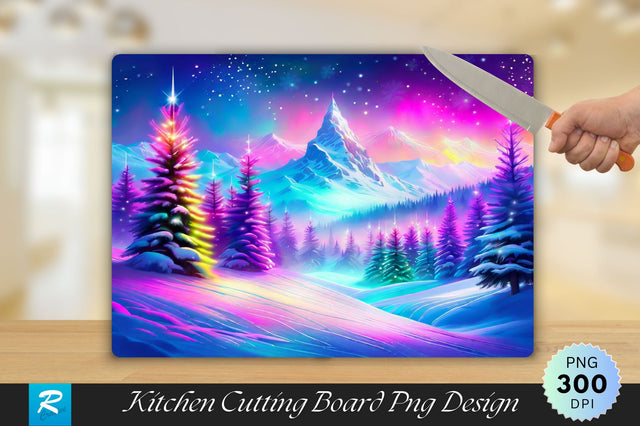 Digital Holiday Glow Cutting Board Sublimation Regulrcrative 