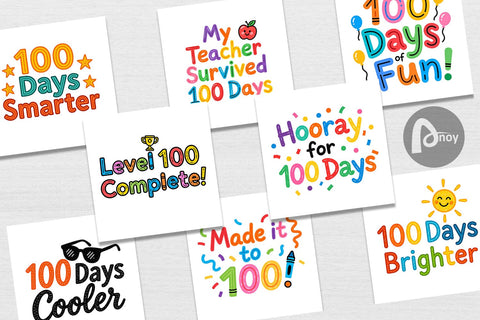 Digital Paper 100 Days Crayon Fun Quotes Digital Pattern artnoy 