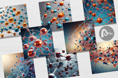 Digital Paper 3D Atom Digital Pattern artnoy 