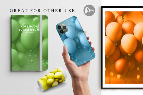 Digital paper 3D Balloons Digital Pattern artnoy 