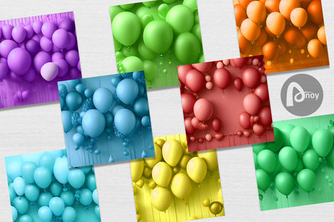 Digital paper 3D Balloons Digital Pattern artnoy 