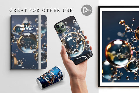 Digital Paper 3D Bubbles Molecules Digital Pattern artnoy 