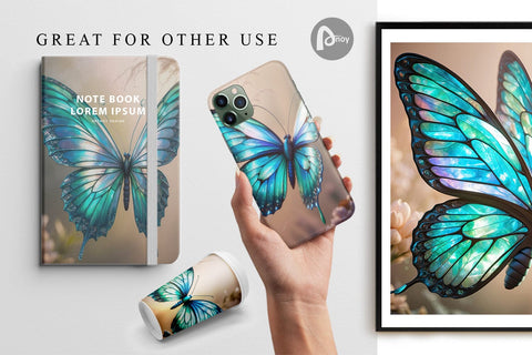 Digital Paper 3D Butterfly Digital Pattern artnoy 