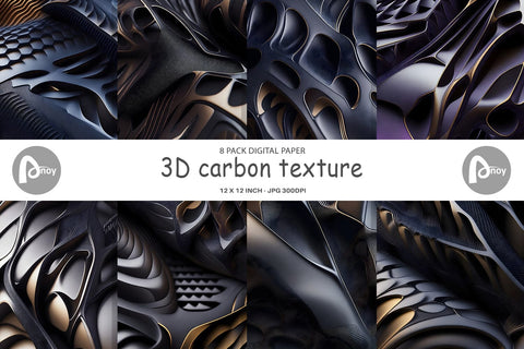Digital Paper 3D carbon texture Digital Pattern artnoy 
