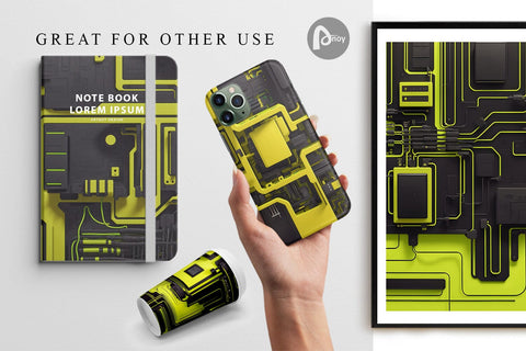 Digital Paper 3D Connect Circuits Digital Pattern artnoy 