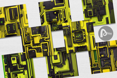 Digital Paper 3D Connect Circuits Digital Pattern artnoy 