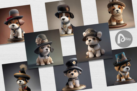 Digital Paper 3D Dog Digital Pattern artnoy 