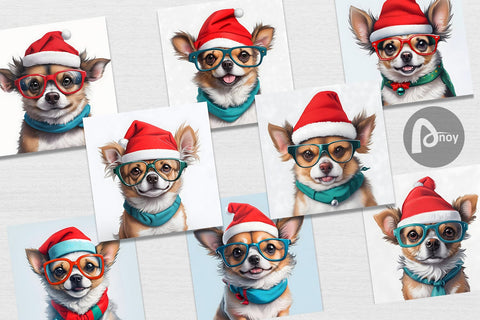 Digital Paper 3D Dog Wearing Glasses Digital Pattern artnoy 