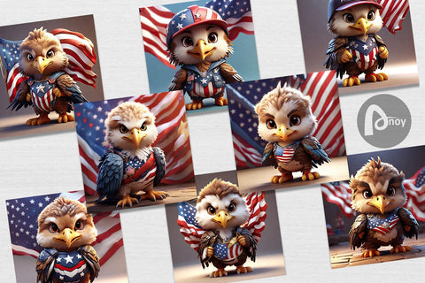 Digital Paper 3D Eagle 4th July Patriotic Digital Pattern artnoy 