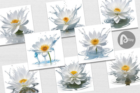 Digital Paper 3D Flower White Digital Pattern artnoy 