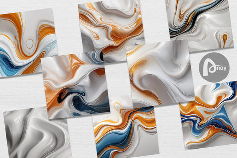 Digital Paper 3D Fluid Abstract Digital Pattern artnoy 