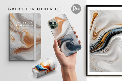 Digital Paper 3D Fluid Abstract Digital Pattern artnoy 