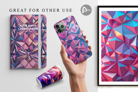 Digital Paper 3D Geometric Shape Digital Pattern artnoy 