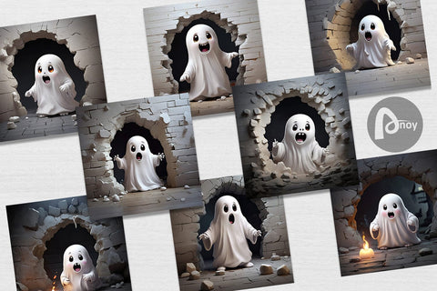 Digital Paper 3D Ghost From Crack Hole Digital Pattern artnoy 