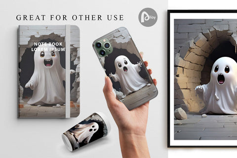 Digital Paper 3D Ghost From Crack Hole Digital Pattern artnoy 