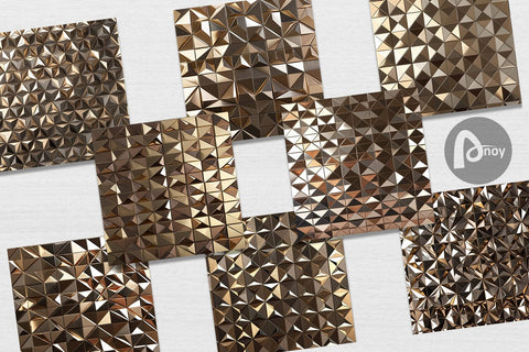 Digital Paper 3D Gold Polygonal Digital Pattern artnoy 