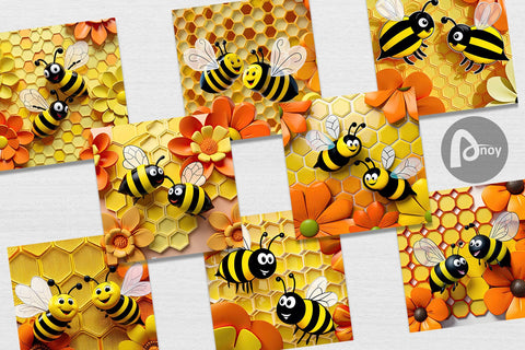 Digital Paper 3D Honeycomb Digital Pattern artnoy 