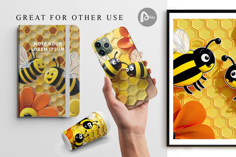 Digital Paper 3D Honeycomb Digital Pattern artnoy 