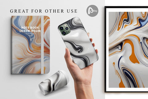 Digital Paper 3D Liquid Abstract Digital Pattern artnoy 