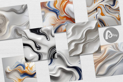 Digital Paper 3D Liquid Abstract Digital Pattern artnoy 