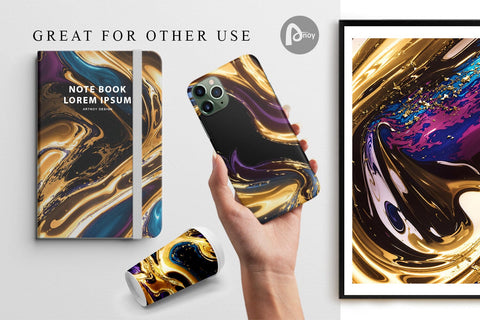 Digital paper 3D Liquid Art Marble Digital Pattern artnoy 