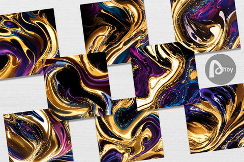 Digital paper 3D Liquid Art Marble Digital Pattern artnoy 