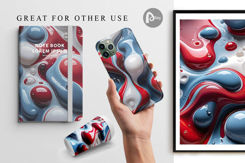 Digital Paper 3D Liquid Digital Pattern artnoy 