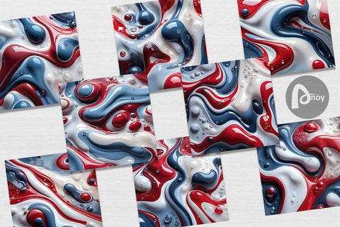 Digital Paper 3D Liquid Digital Pattern artnoy 