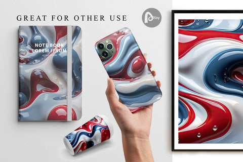 Digital Paper 3D Liquid Digital Pattern artnoy 