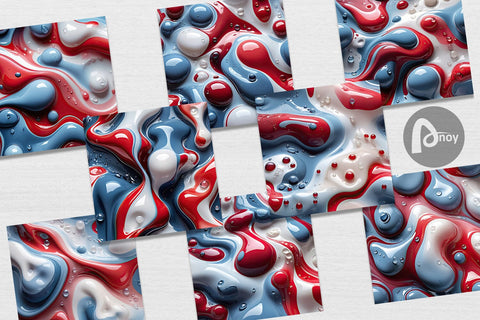 Digital Paper 3D Liquid Digital Pattern artnoy 