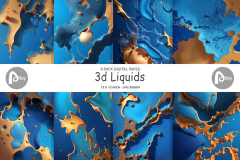 Digital Paper 3d Liquids Digital Pattern artnoy 