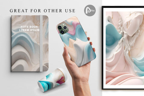 Digital Paper 3D Liquids Marble Art Digital Pattern artnoy 