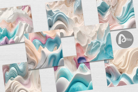 Digital Paper 3D Liquids Marble Art Digital Pattern artnoy 