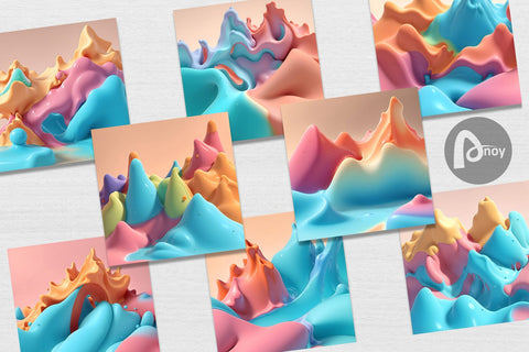 Digital Paper 3d Liquids Pastel Color Digital Pattern artnoy 