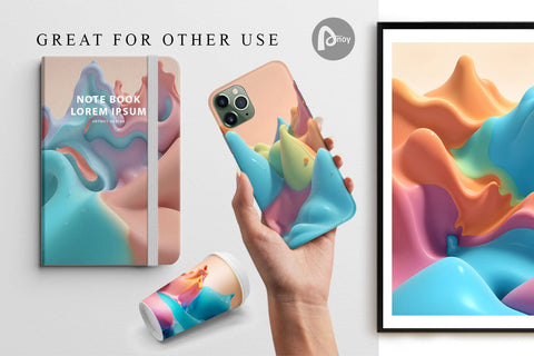 Digital Paper 3d Liquids Pastel Color Digital Pattern artnoy 