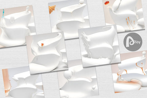 Digital Paper 3d Liquids White Color Digital Pattern artnoy 